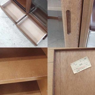 本棚 旭川家具 書棚 大雪木工 スライド扉 本棚 ナラ材 ペイペイ対応 札幌市西区西野　