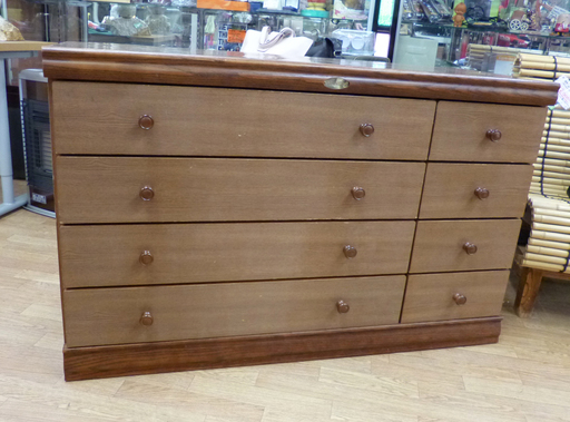 4段 チェスト 木製 幅120×奥行45×高さ76㎝ 8杯 ワイドチェスト