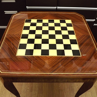 ゲームテーブル イタリア製 ルーレット チェス バックギャモン 象嵌