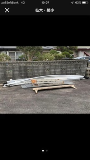 決まりました カーポート一式です 4本柱 アーチ型 2台止め