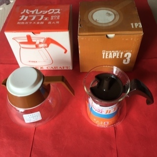 【ネット決済・配送可】コーヒー・紅茶用ガラス・ポット　２点セット