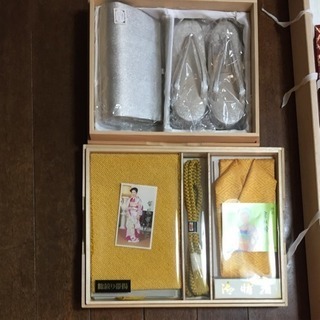 京都西陣織袋帯&無地付け下げ 桐箱入り おまけあり