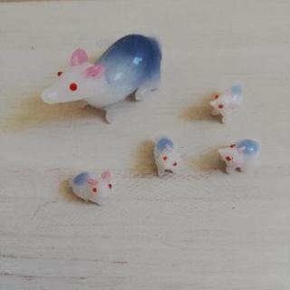 ネズミの親子(ガラス細工)