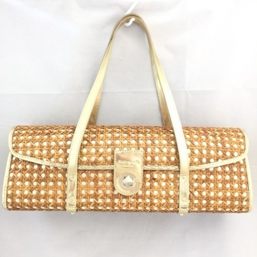 Kate spade ケイトスペード  かごバッグ ゴールドレザー