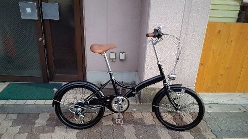 20吋 折り畳み自転車 外装6段/ブラック SOUTHERNPORT 20型折りたたみ