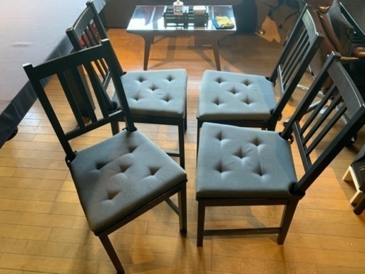 IKEA ダイニングチェア 4脚セット クッション付 IKEA椅子 4脚セット 