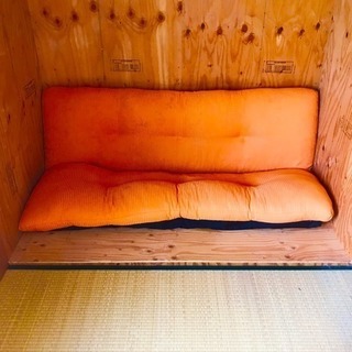 7段階リクライニング式ソファベッド(オレンジ)