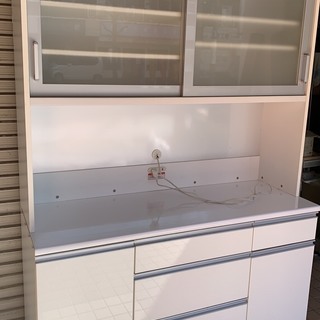 J2378 美品！福岡家具 大川家具 松田家具 食器棚 レンジボード 140cm幅 