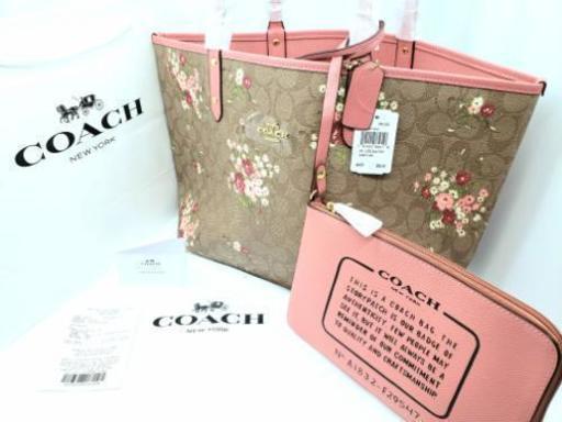 【新品未使用】ｵﾄﾅｶﾜｲｲCOACH コーチ トートバッグ リバーシブル 花柄