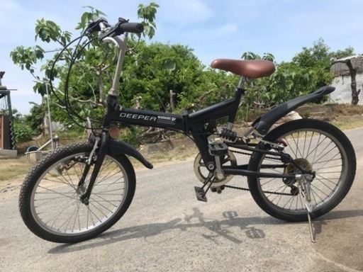 折りたたみ 自転車  20インチ  黒  6変速
