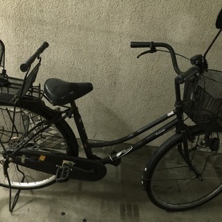 ママチャリ 子供乗せ 2wayカゴ  ミラー付  自転車