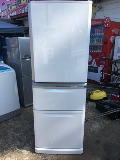 三菱 3ドア冷蔵庫 335L 自動製氷 2013年製 引取歓迎 MR-C34W-W