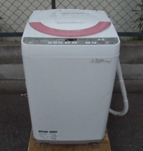 シャープ 全自動 洗濯機 ESGE60R-P 2015年製 6.0㎏ 中古品 動作OK かわいいピンク(^^♪ JM3645)【取りに来られる方限定】