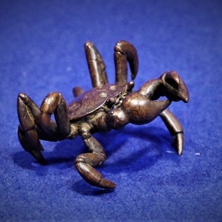 銅器蟹 盆景一双 添配 添え物 添景