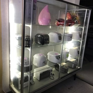 【現状品】ガラスショーケース(立ケース)店舗什器