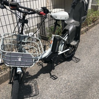 ブリヂストン ビッケBIKKE 中古 電動自転車ブルーグレー子供乗せ20インチ