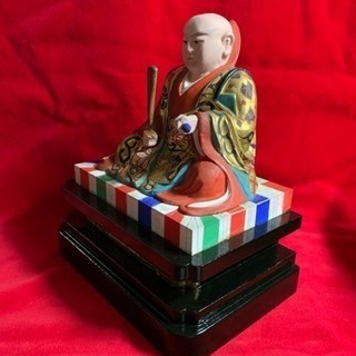 細密極上 彩色 日蓮大聖人坐像 手彫り木彫り