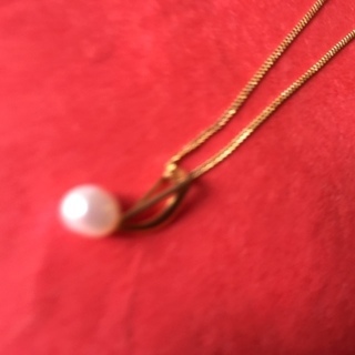 【新品・未使用】１８金のネックレスにパールでデザインされた♪（音符）が付いたネックレス - 京都市