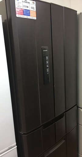 MITSUBISHI 6ﾄﾞｱ冷蔵庫 MR-E45P-PW-1 2009年製 445L 製氷ﾊﾟｰﾂ欠品