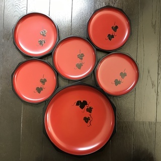 桜皮細工の菓子鉢と銘々皿のセット【新品未使用品：伝統工芸品】