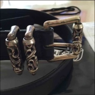 本物 美品 クロムハーツ ローラーベルト 領収書、袋付き シルバー