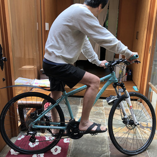 Ｄ662★25800円★整備済み スポーツ中古自転車 　ピストバイク　ガンメタ　50ｃｍ【ピストバイク】 完全組立 自転車 ピストバイク 700C シングルギア ブルーホーン