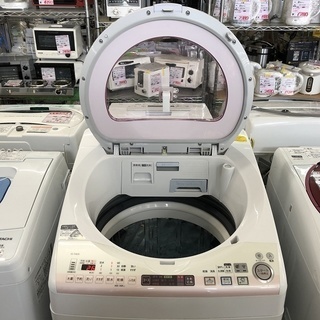 美品【 SHARP 】シャープ プラズマクラスター搭載 洗濯8.0㎏/乾燥4.5㎏ 洗濯乾燥機 スパイラル穴なし槽 ES-TX830