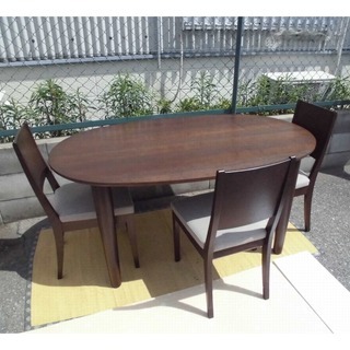 ☆お値下げ☆辻製作所 楕円形ダイニングテーブル イス3脚 セット