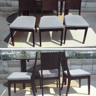 ダークブラウン楕円形ダイニングテーブルと椅子セット F00084_ダイニング4点セット ラウンドテーブル テーブル 丸