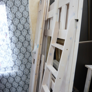 木製 ロフトベッド ハイベッド シングル すのこ板 シンプル 白　西岡店 木製 ロフトベッド ハイベッド シングル すのこ板 シンプル 白 西岡店