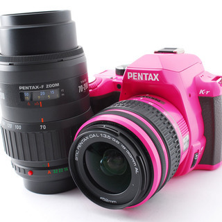 Pentax K-r ピンクXブラック ダブルズームセット★極上...