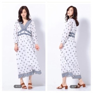 ☆新品タグ付き☆ 23区 リゾートシフォン ロングワンピース : サイズ38