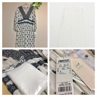 ☆新品タグ付き☆ 23区 リゾートシフォン ロングワンピース : サイズ38