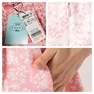 ☆新品タグ付き☆TOCCA【洗える！】上品花柄フレアドレス : サイズ4