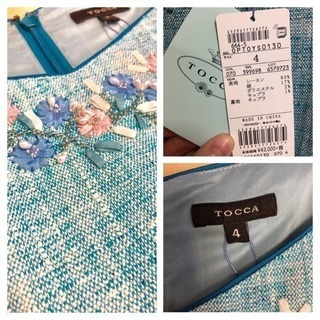 ☆新品タグ付き☆TOCCA ツイード お花モチーフドレス / サイズ4
