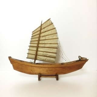 ハンドメイド 帆かけサバニ模型 置物