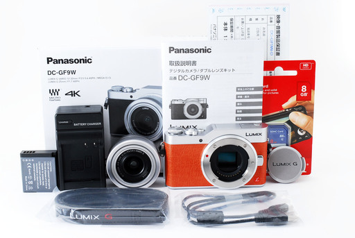 Panasonic LUMIX DC-GF9W オレンジ レンズキット★ボディ\u0026レンズは新品★4K動画記録＆スマホへ転送\u0026自分撮り\u0026小型★新品SDカード、元箱付き!!