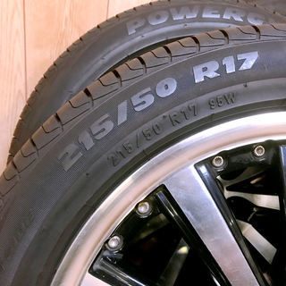 美品　STEINER　VS5 シュタイナー１７×７J　+55　１１４.３　ピレリ　タイヤ 215/50　 PIRELLI　PIRELLI POWERGY　4本セット