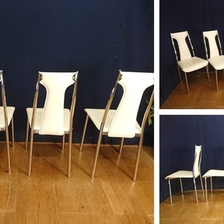 【Ｅ35 イタリア製 本革 ダイニングチェア4脚セット】 E35 イタリア製 本革 ダイニングチェア4脚セット】