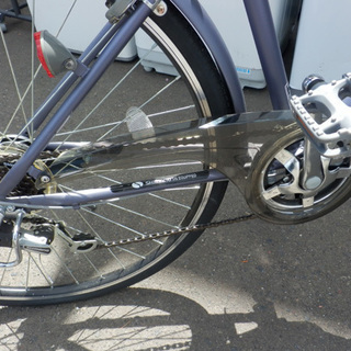 PayPay対応 27インチ シティサイクル 自転車 ブルー カゴ 鍵 6段切替