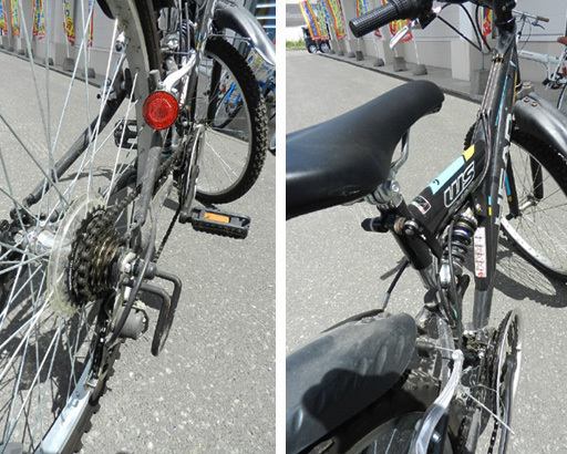 マウンテンバイク 26インチ 黒 18段階切り替え フルサス【HEAD】自転車 