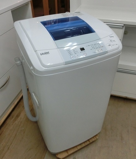 【販売終了しました。ありがとうございます。】Haier　5.0㎏　ステンレス槽　全自動洗濯機　JW-K50M　2017年製　中古美品