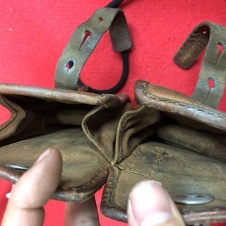 小物カバン ベルト付き 5連 旧日本軍 当時物 サバゲ― ミリタリー