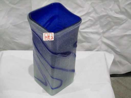 稲嶺盛吉　泡角花瓶　青　大