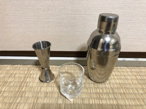 【3点セット】シェイカー、メジャーカップ、ショットグラス