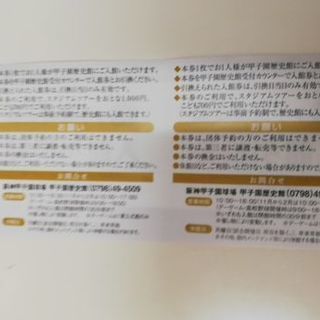 甲子園歴史館入館券×２