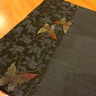 本場奄美大島紬 紺色 蝶々 着物