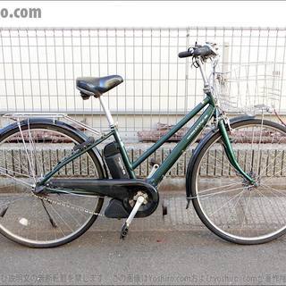 【取引完了／川崎市】価格交渉OK★ヤマハ PAS 電動アシスト自転車 27型 CITY-S リチウム ダークグリーン緑色 ママチャリ 通勤通学 4Ah 新基準アシスト比率