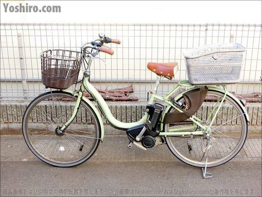 【取引完了／川崎市】価格交渉OK★ヤマハ PAS 電動アシスト自転車 26型 ナチュラL DXデラックス リチウム マカロングリーン黄緑色 ママチャリ 通勤通学 8.7Ah 新基準アシスト比率