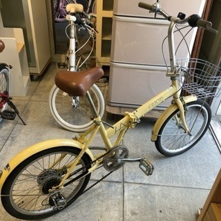 6段変速 折りたたみ自転車 20インチ クリーム 6段変速 折りたたみ自転車 20インチ クリーム